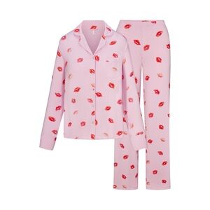 Skims cherry blossom lipstick pajama sleep set